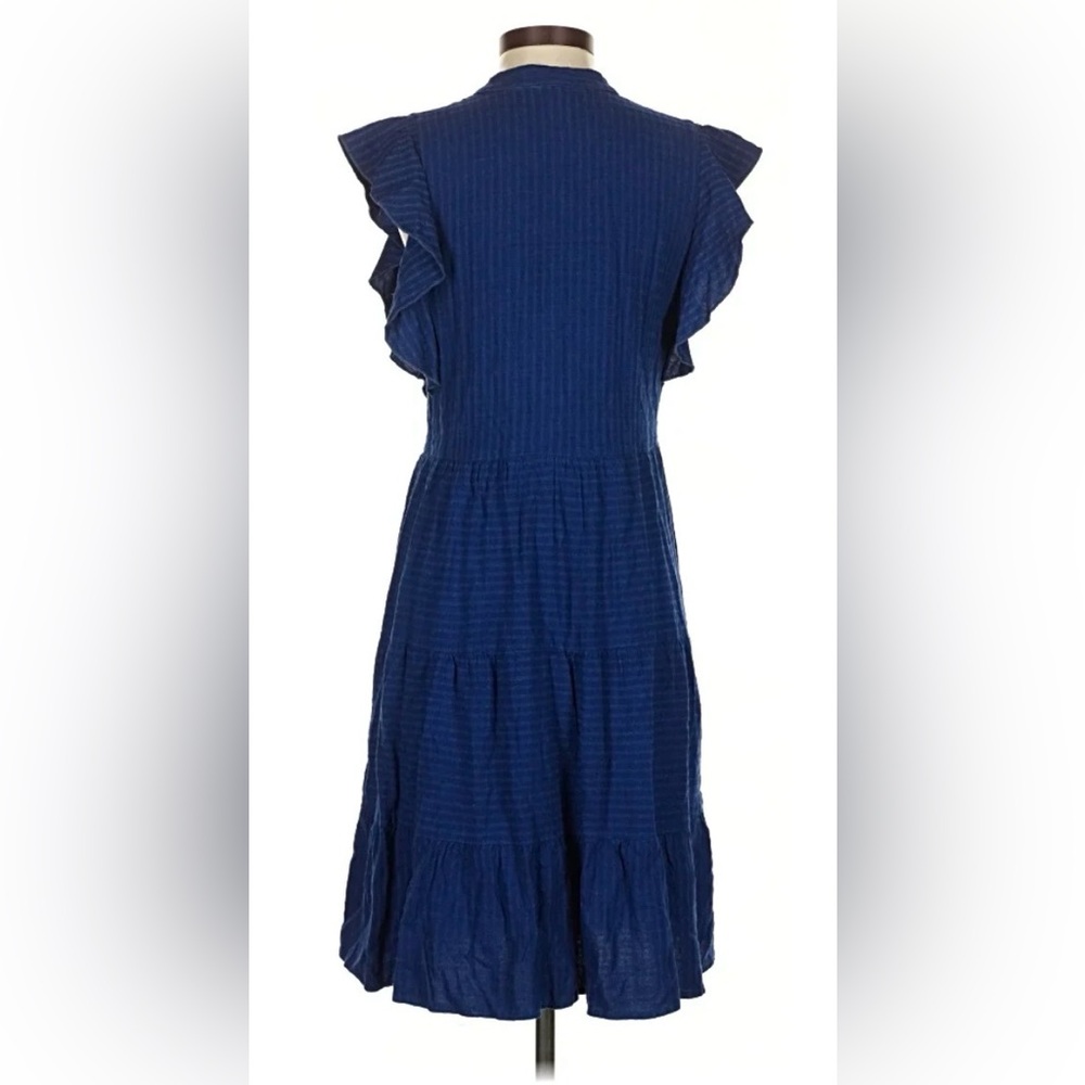 Anthropologie Amadi Casual Blue Tiered Dress Size Medium - Picture 5 of 10
